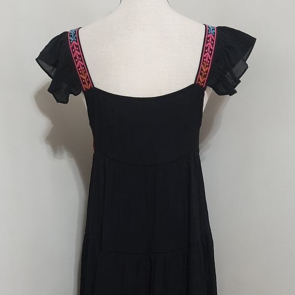 August Sky Ruffled Sleeve Geometric Tiered Mini Dress - Picture 10 of 11